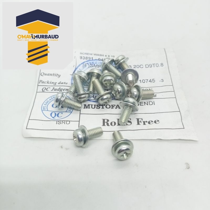 BOLT M4X12 ORIGINAL BAUT 7 M4 1 CM BAUT KARBULATOR DOBELE RING BAUT ORI