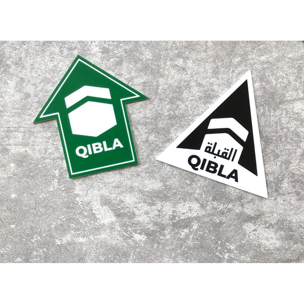 Papan Akrilik Arah Kiblat | Sign label Acrylic Kiblat Sholat | Akrilik Tinggal Tempel