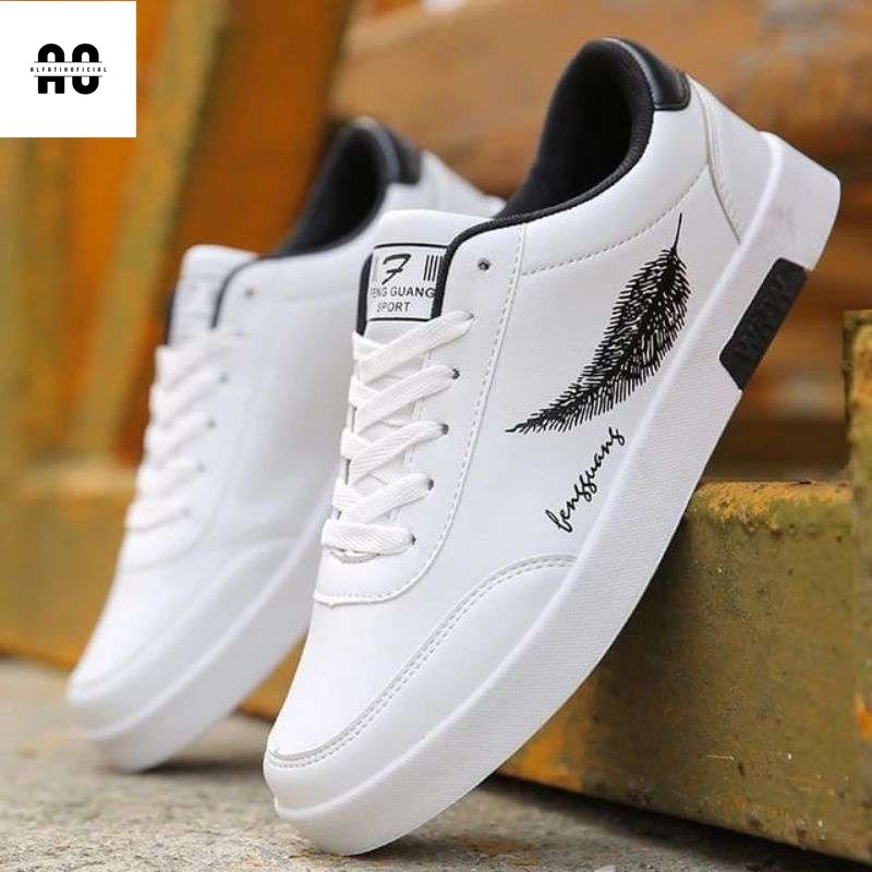 As) Sepatu pria sneakers senji casual Putih senji ss