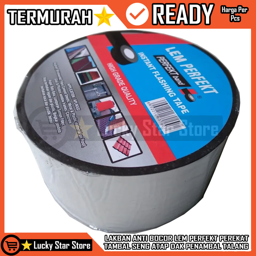 Lakban Anti Bocor Tambal Seng Lem Perfekt Ban Perekat Aluminium Foil Atap Penambal Talang Alumunium 