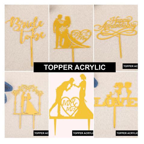 

Topper Acrylic Anniversary/ Hiasan Cake Love Cinta Valentine/ Tusukan Akrilik Murah
