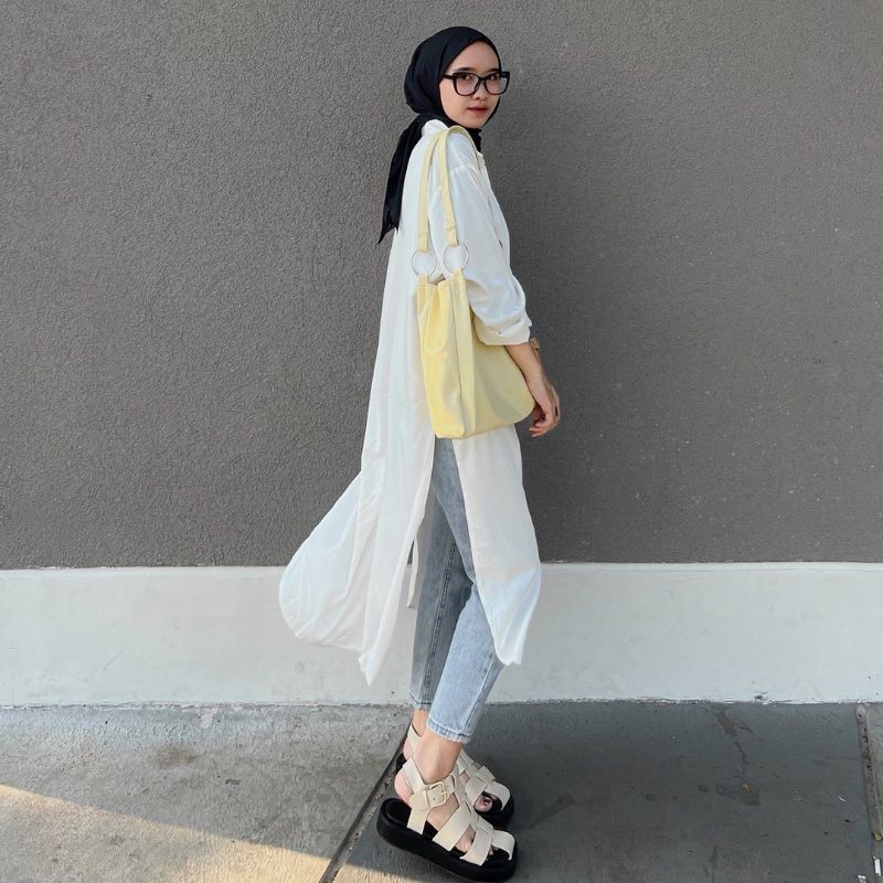 Atasan Wanita Gammaraki1224 Marsya Tunik Rayon Polos Kemeja Tunik Wanita Polos LD 115 Keren