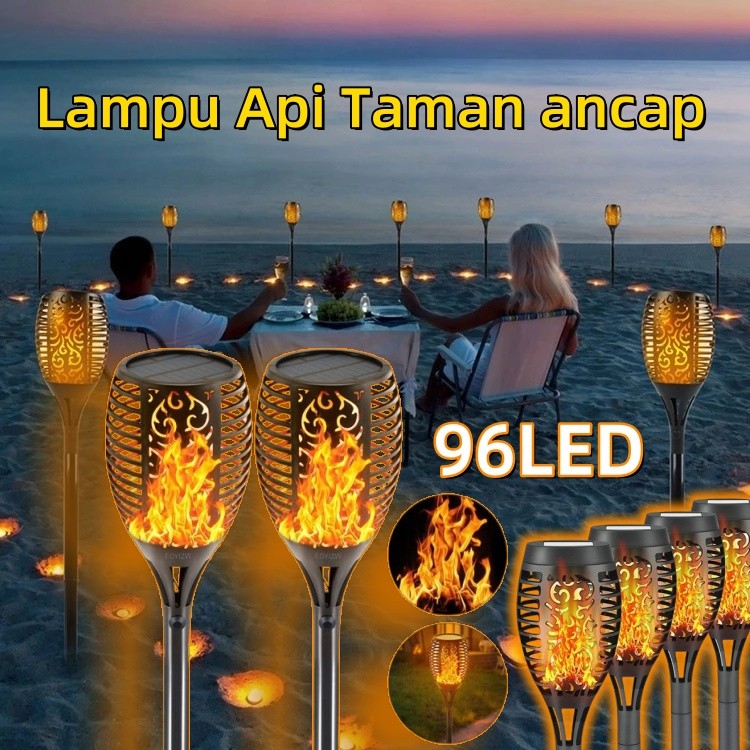 Lampu Obor Lampu Taman Obor Solar LED Lampu Api Taman Tancap  Lampu Taman Tenaga Surya