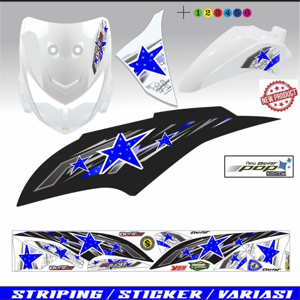 STIKER STRIPING BEAT POP / VARIASI BEAT POP NEW FI / STIKER HONDA BEAT POP STRIPING MOTIF