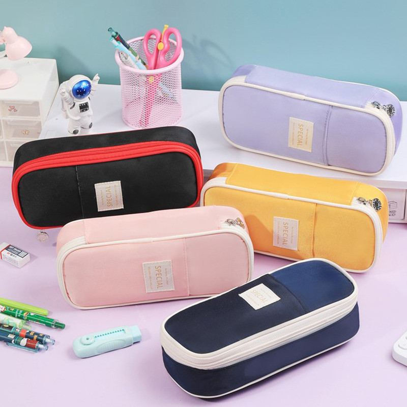 

Cute Simple Durable Pencil Case Fashion Kawaii Large Capacity Pen Bag Student Stationery Organizer School Supplies Gifts