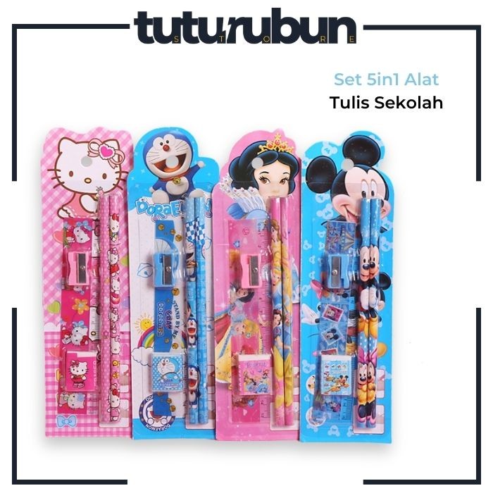 

Set 5in1 Alat Tulis Sekolah Lengkap Karakter Lucu