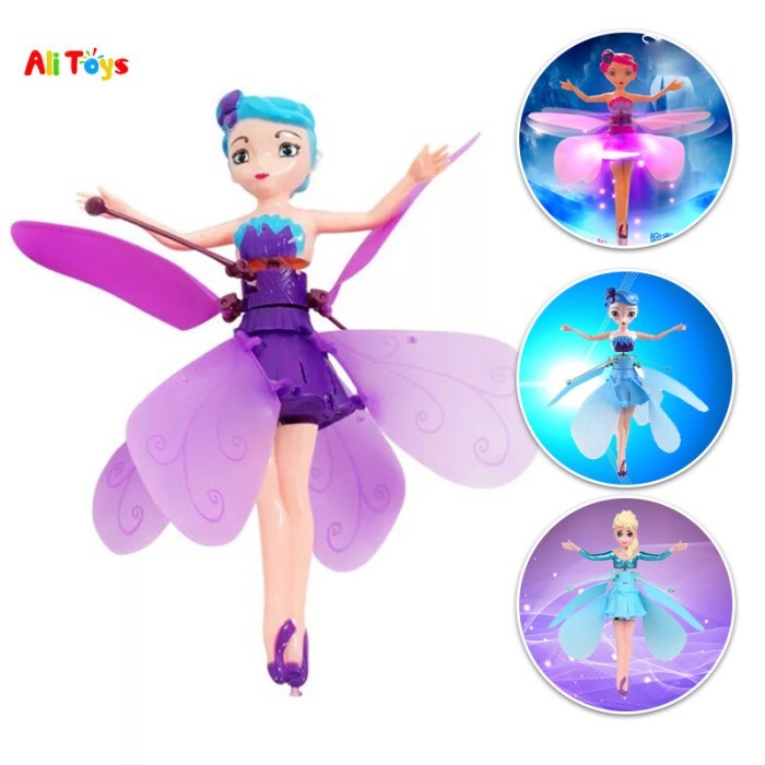 Boneka Barbie Frozen, Mainan Terbang Helikopter RC Kontrol Induksi In