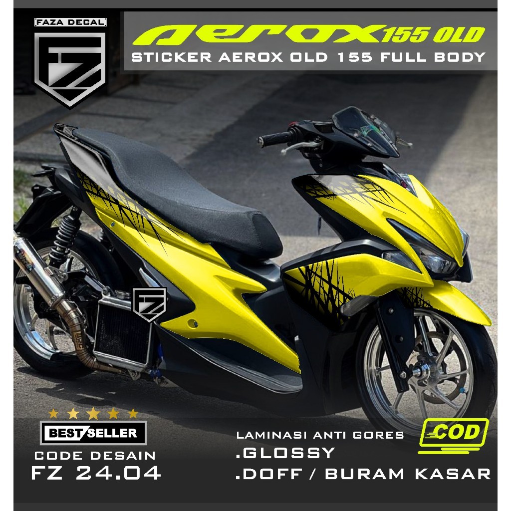 DECAL STIKER AEROX 155 OLD FULL BODY GRAFIS MINIMALIS TERBARU  - STICKER VARIASI AEROX 155 2016 2017