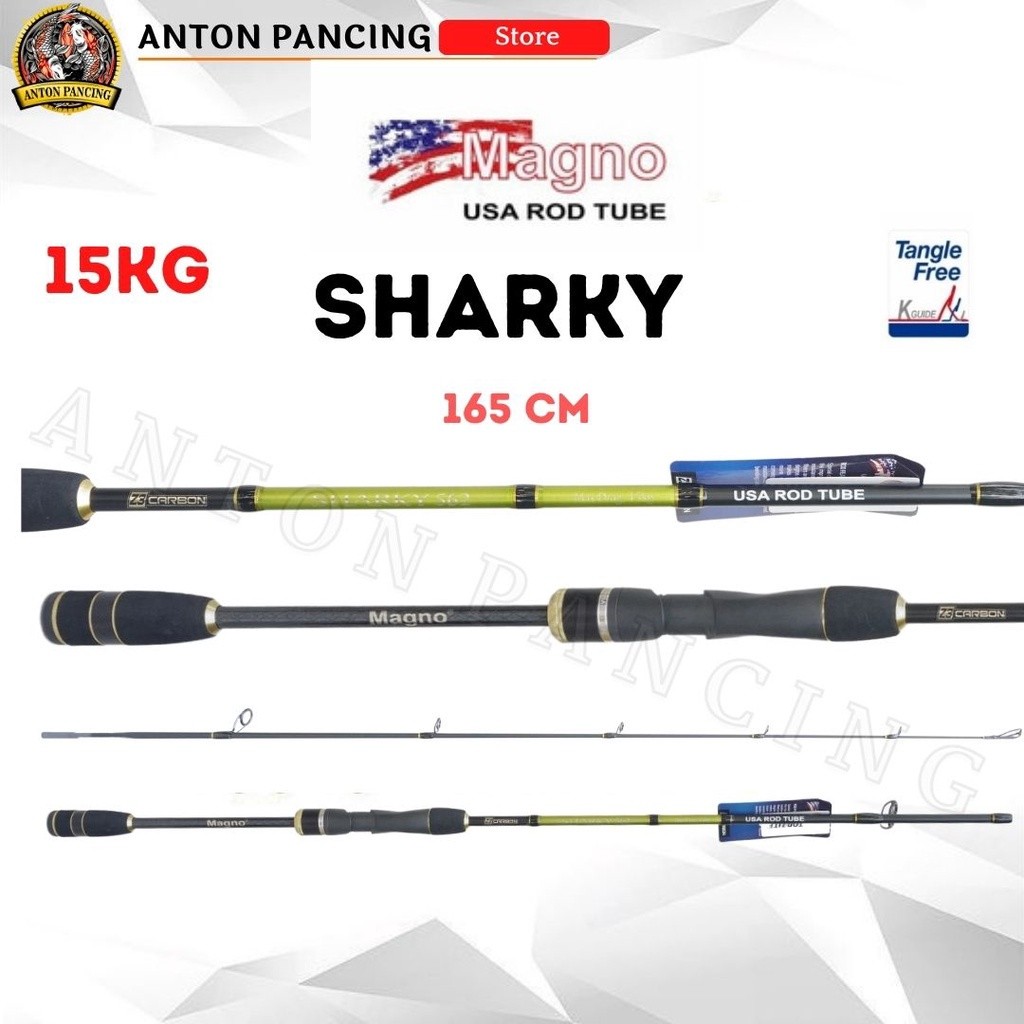 Joran Pancing Spinning Magno Sharky 165CM Carbon Solid Max Drag 15KG