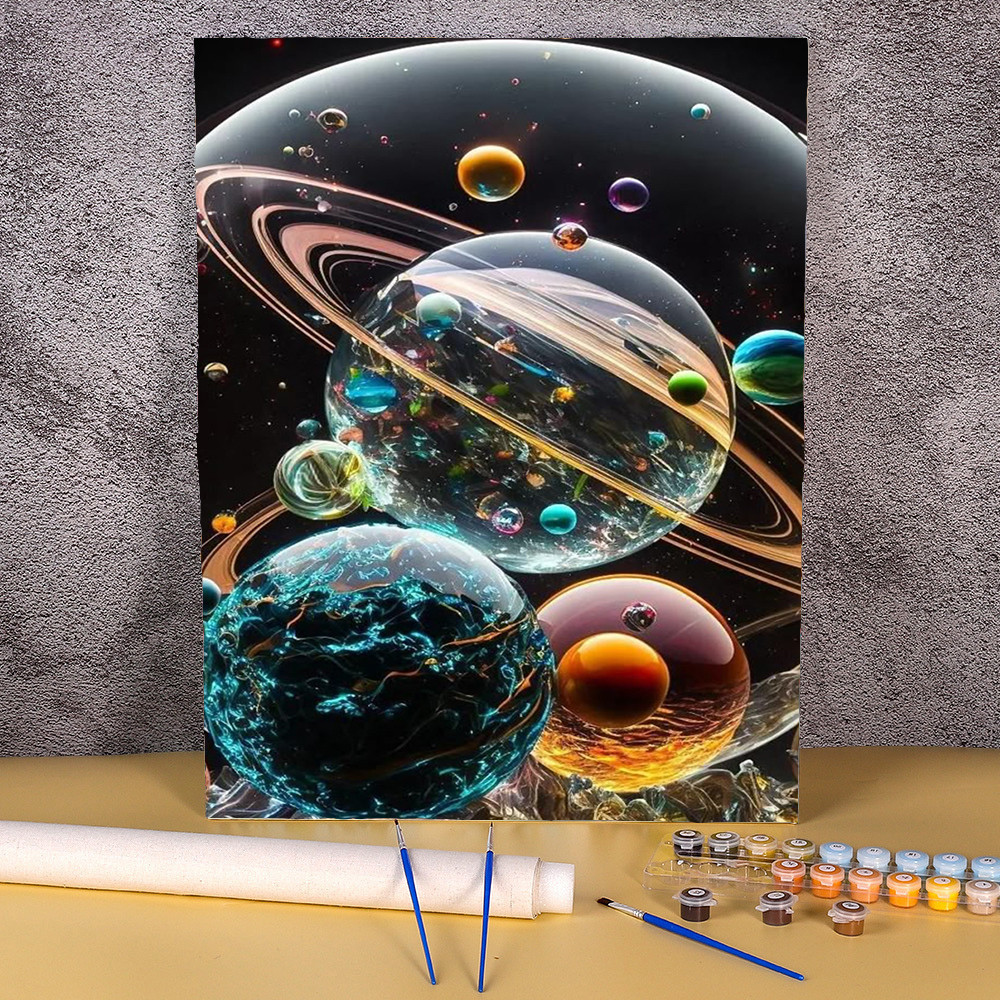 

40x50cm Frameless Painting By Numbers Handmade DIY Gift Universe Planet Scenery Coloring Paint Kits Home Decor For Living Room