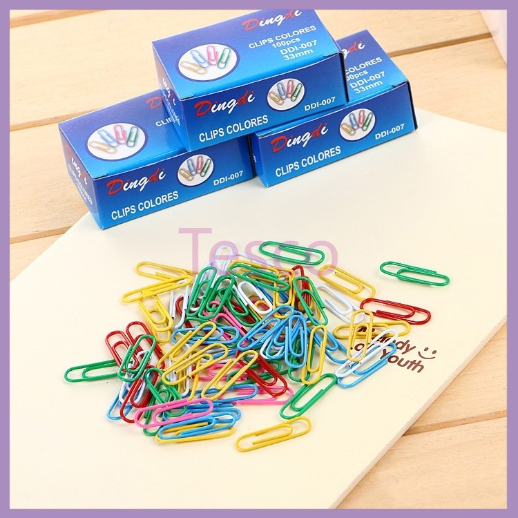 

Tesco PAPER CLIP WARNA WARNI ISI 70PCS/klip kertas berwarna