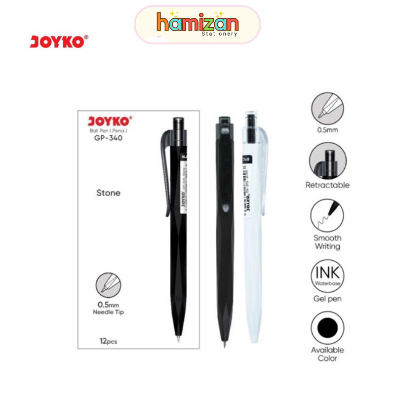 

( 1 pcs ) Pulpen Joyko Stone Gel / Gel Pen Cetrek / Retractable pen GP-340 0.5mm / Joyko Gel Pen Pulpen Pena Jel Joyko GP-340 Stone 0.5 mm Murah Berkualitas