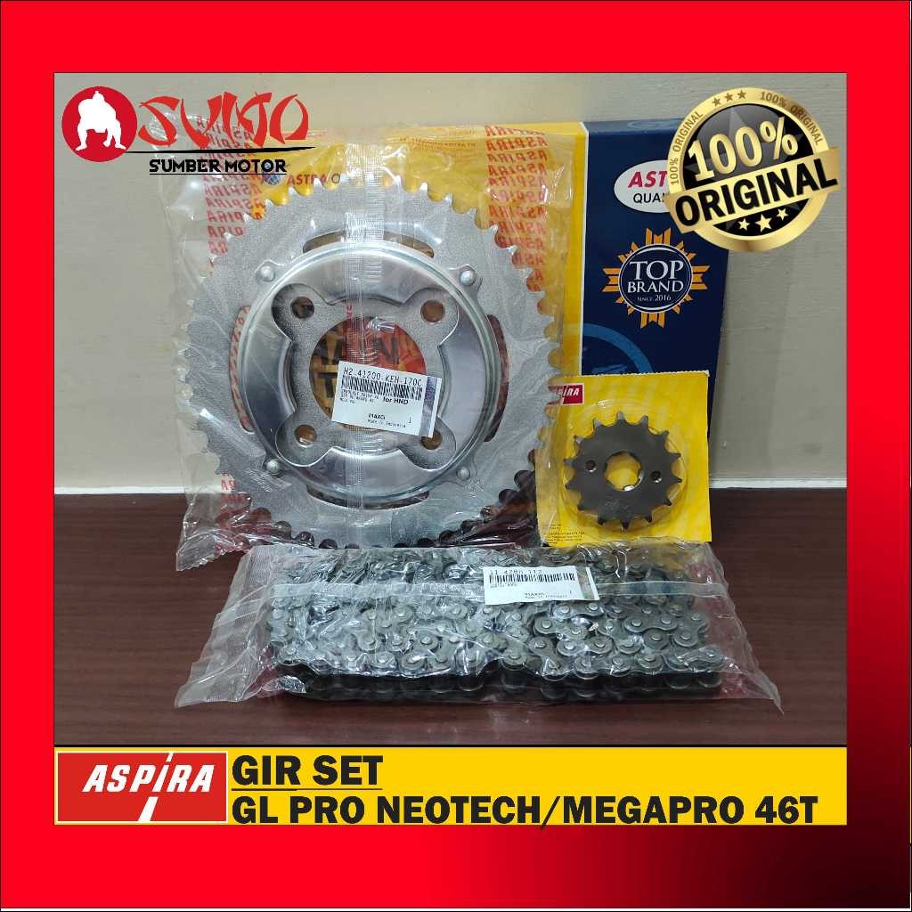 GEARSET GER GIR SET DRIVE CHAIN GL PRO NEO TECH, MEGA PRO H2-412PA-KEH-110H ORIGINAL ASPIRA ASTRA