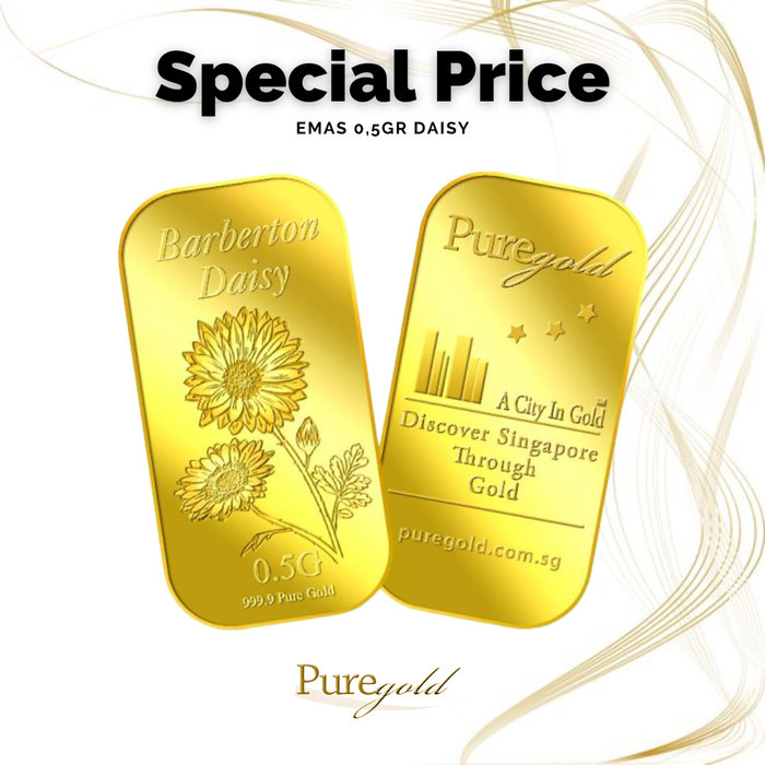 Emas 0,5 Gram Daisy Logam Mulia Emas Batangan PureGold