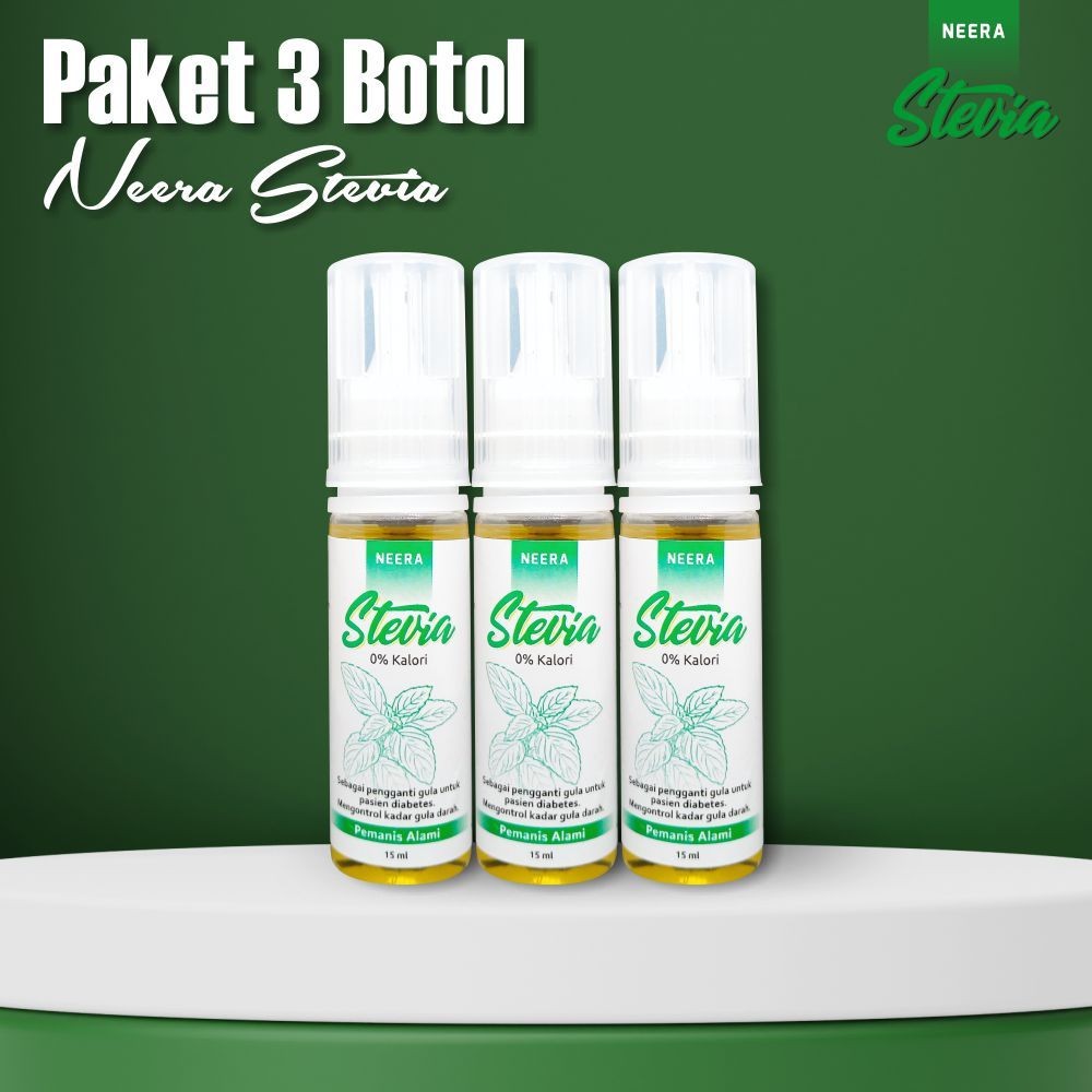 

Pemanis Alami Stevia Pengganti Gula 0% Kalori Paket 3 Botol Cocok Untuk Yang Program Diet