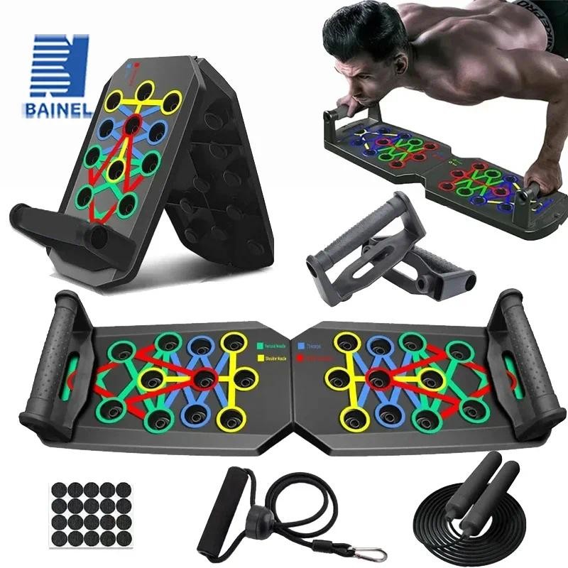 Portable Multifunctional Push-up Board Set with Handles Foldable Fitness Equipment for Chest Abdomen