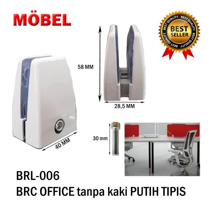 

⭐BISA COD⭐ Bracket Partisi Office Penjepit Kaca Kayu Stand Acrylic Sekat Meja Res Putih