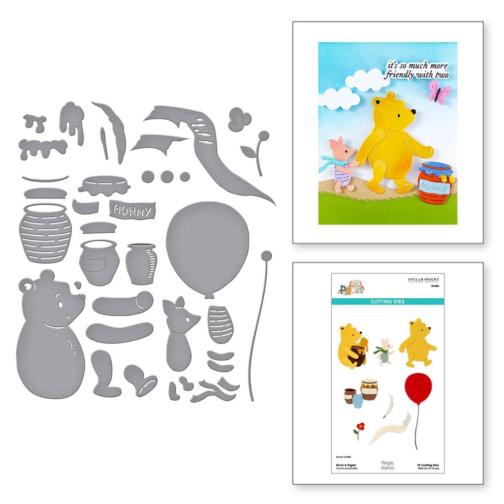 

Pooh & Piglet Etched Dies Metal cutting data slimline essentials scrapbooking card stencil cut die for DIY handmade card crafts