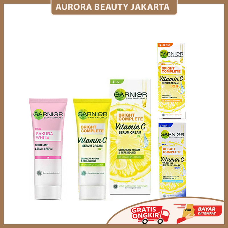 GARNIER SERUM CREAM 20ML KRIM WAJAH ALL VARIAN ( LIVE EXTRA ) AURORA BEAUTY JAKARTA