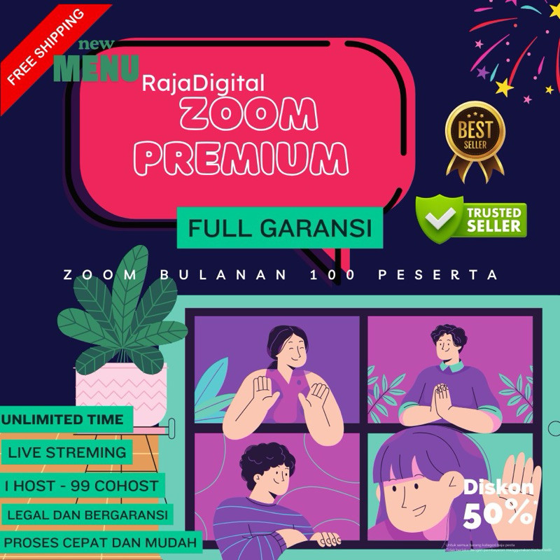 Zoom Premium Bulanan Full Garansi