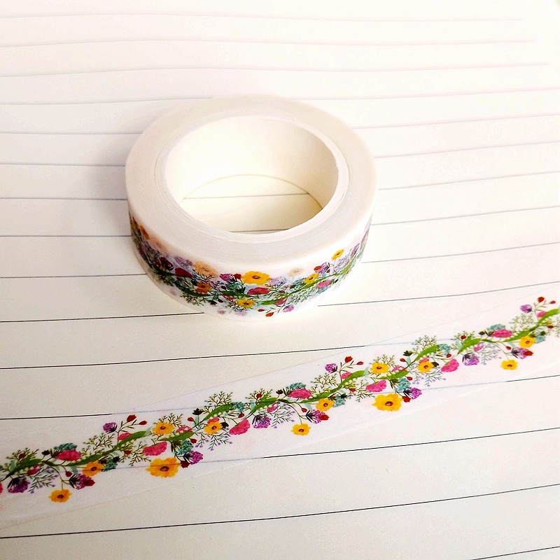 

1PC 10M DIY Japanese Paper Natural Flower Washi Tape Paper Adhesive Masking Tape Stickers Decorative Cute stationary supplies