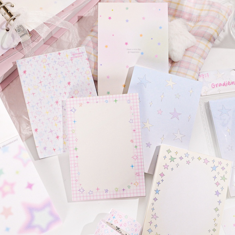 

80 Pages Cute Star Series Memo Pad Scrapbooking DIY Kawaii Stationery Non Sticky Notes School Diary Message Memo Paper