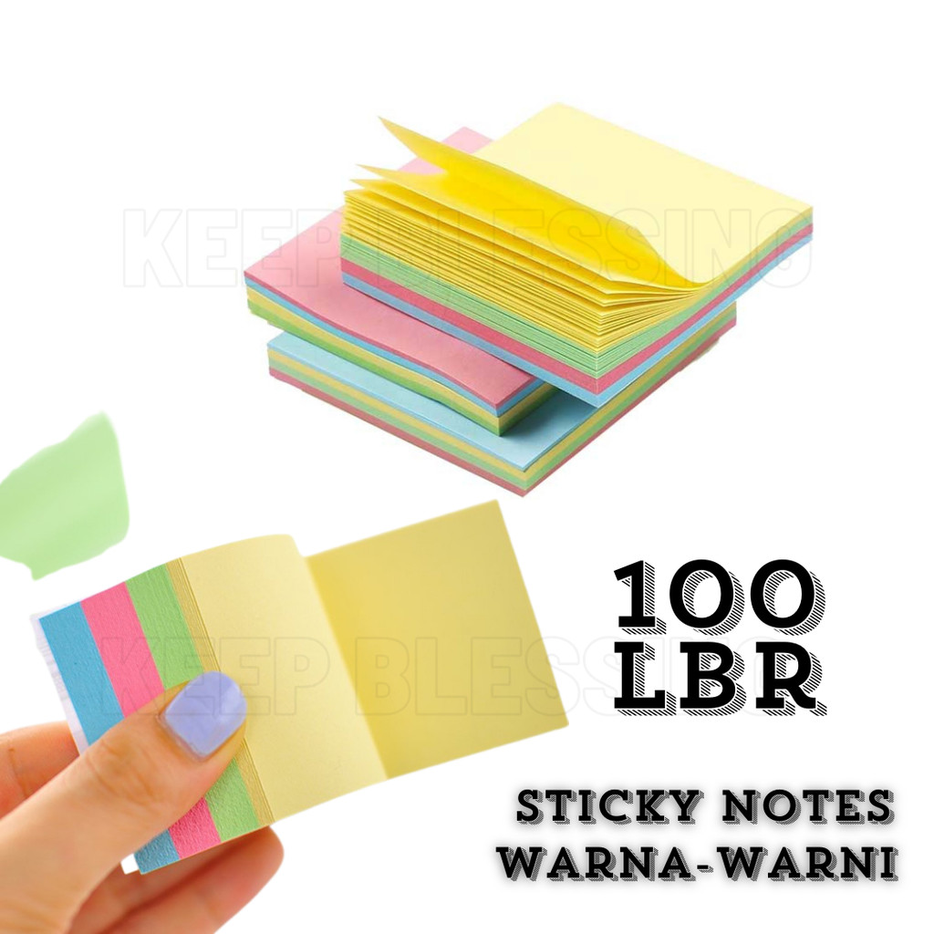 

Sticky Notes 5 Warna / Memo Tempel 75 x 75mm (100 Lembar) / Penanda dan Pembatas / Catatan Kecil / Cod / Duta Gemilang