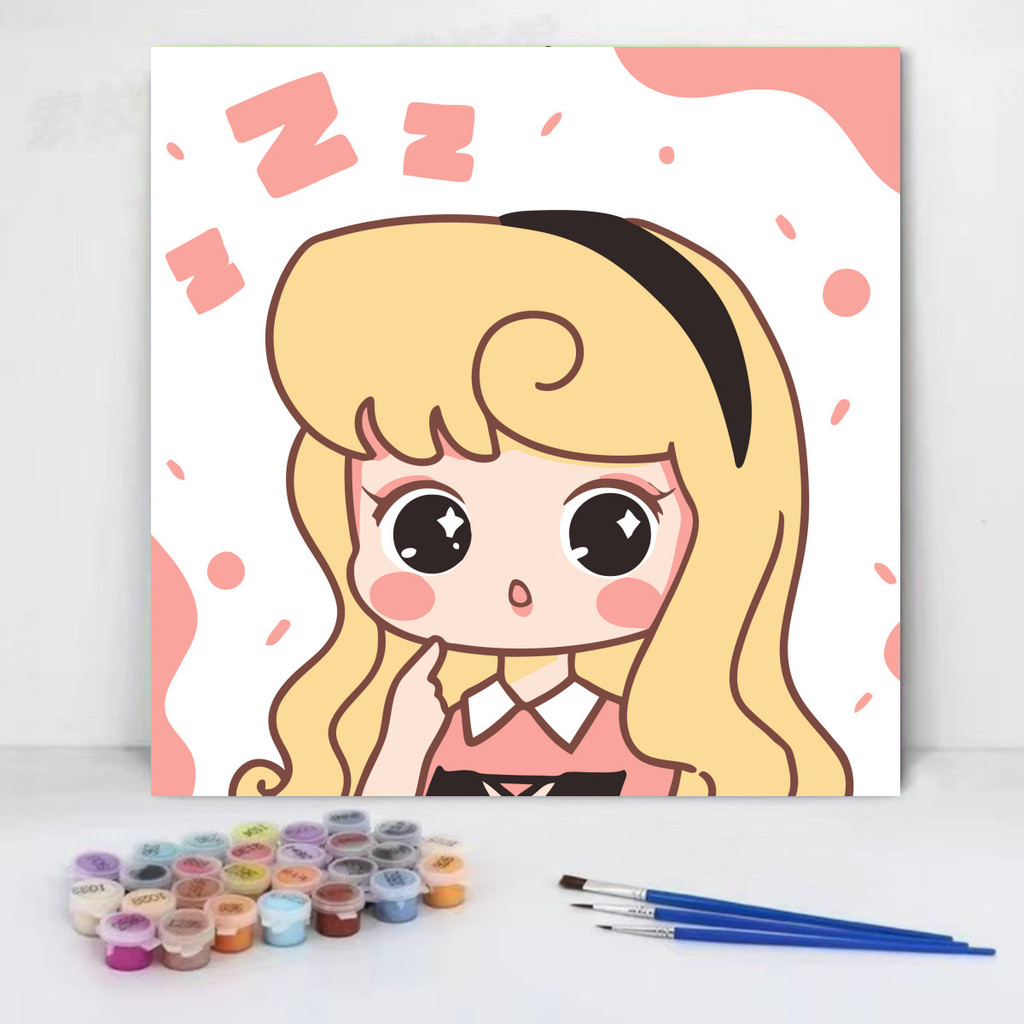 

Paint By Number 20x20 Kartun Princess DIY Digital Painting Canvas Melukis Mewarnai Kanvas Lukis