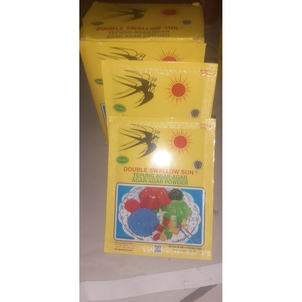 

double swallow sun tepung agar agar ,agar agar powder warna bening