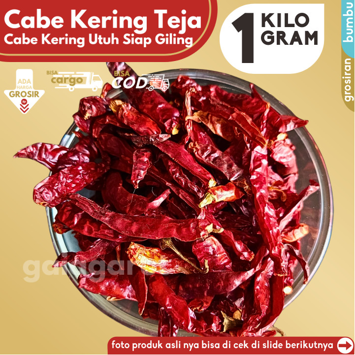 

Bumbu Cabai Utuh Kering Cabe TEJA siap giling isi 1KG by Gaiagarut