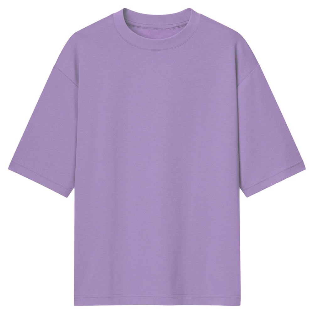Kaos Polos Oversize T-Shirt Cowok Premium Katun Combed 24S Unisex Pria Wanita Best Seller - Lilac