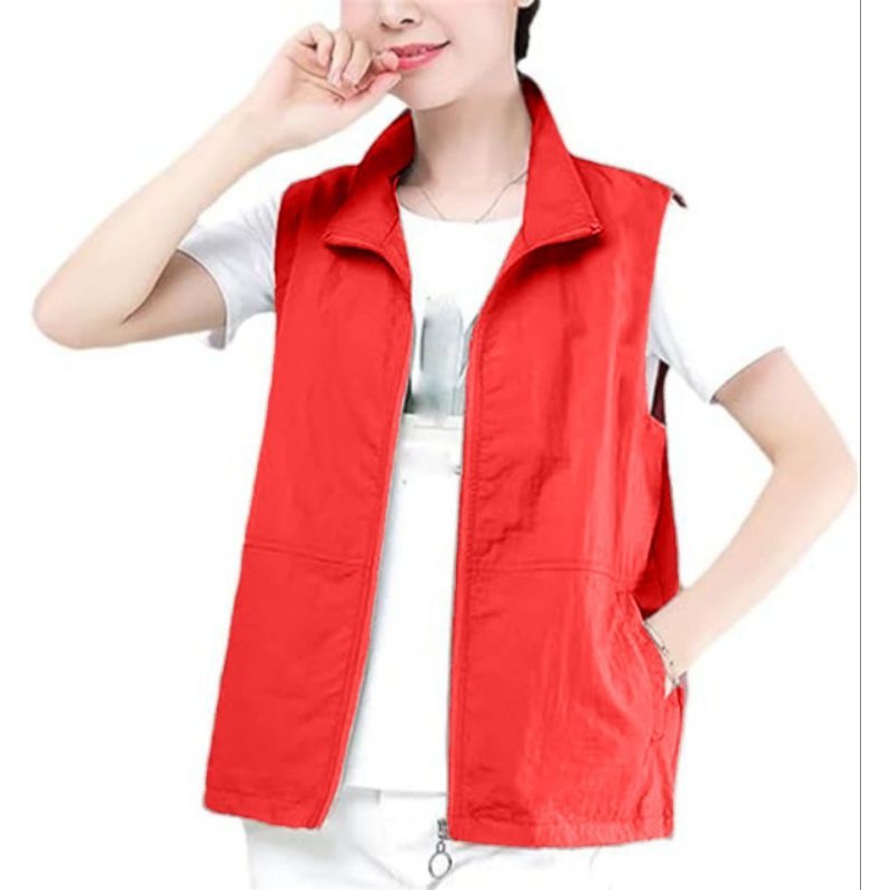 Rompi Wanita Rompi Parasut Wanita Size Jumbo Wanita Rompi OOTD warna merah