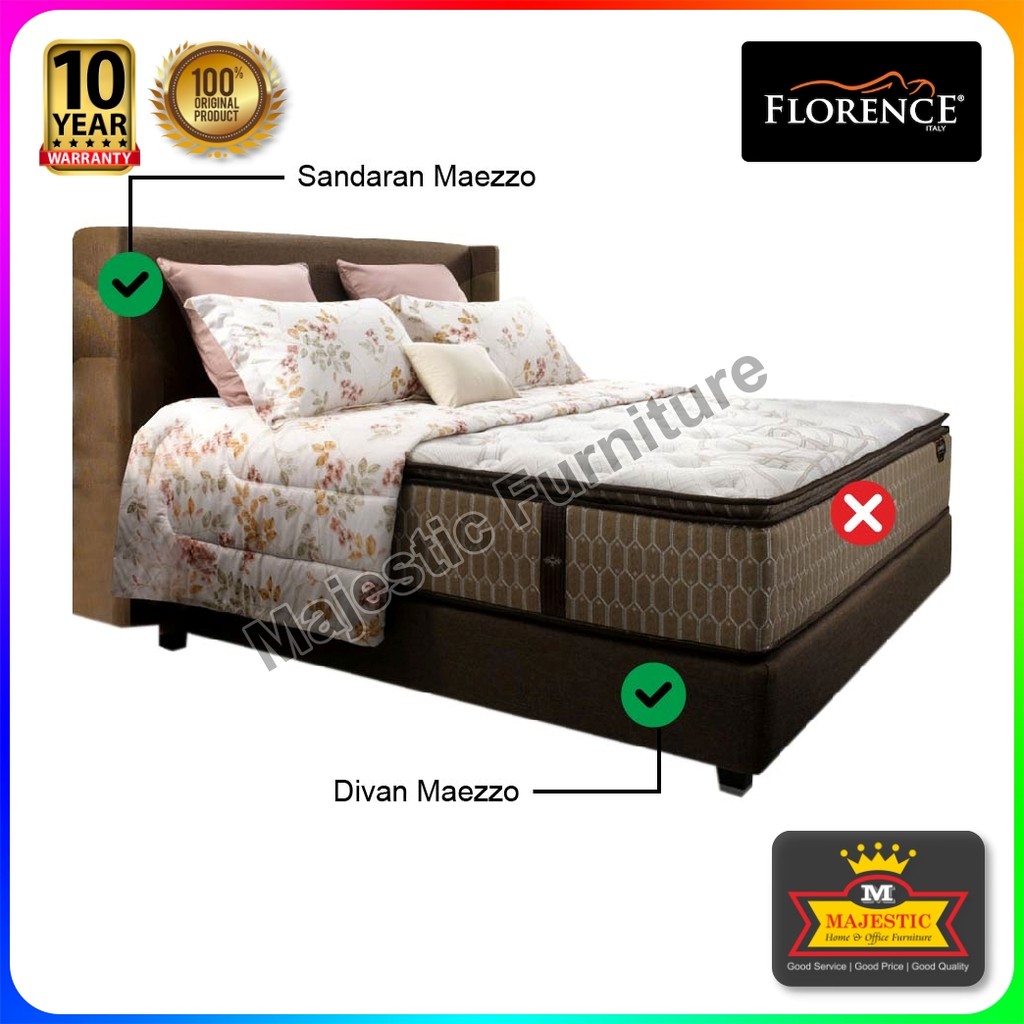 Divan Sandaran Florence Maezzo - 100/120/160/180/200 - Jogja (Tinggi Sandaran 122 cm, Tinggi Divan 2