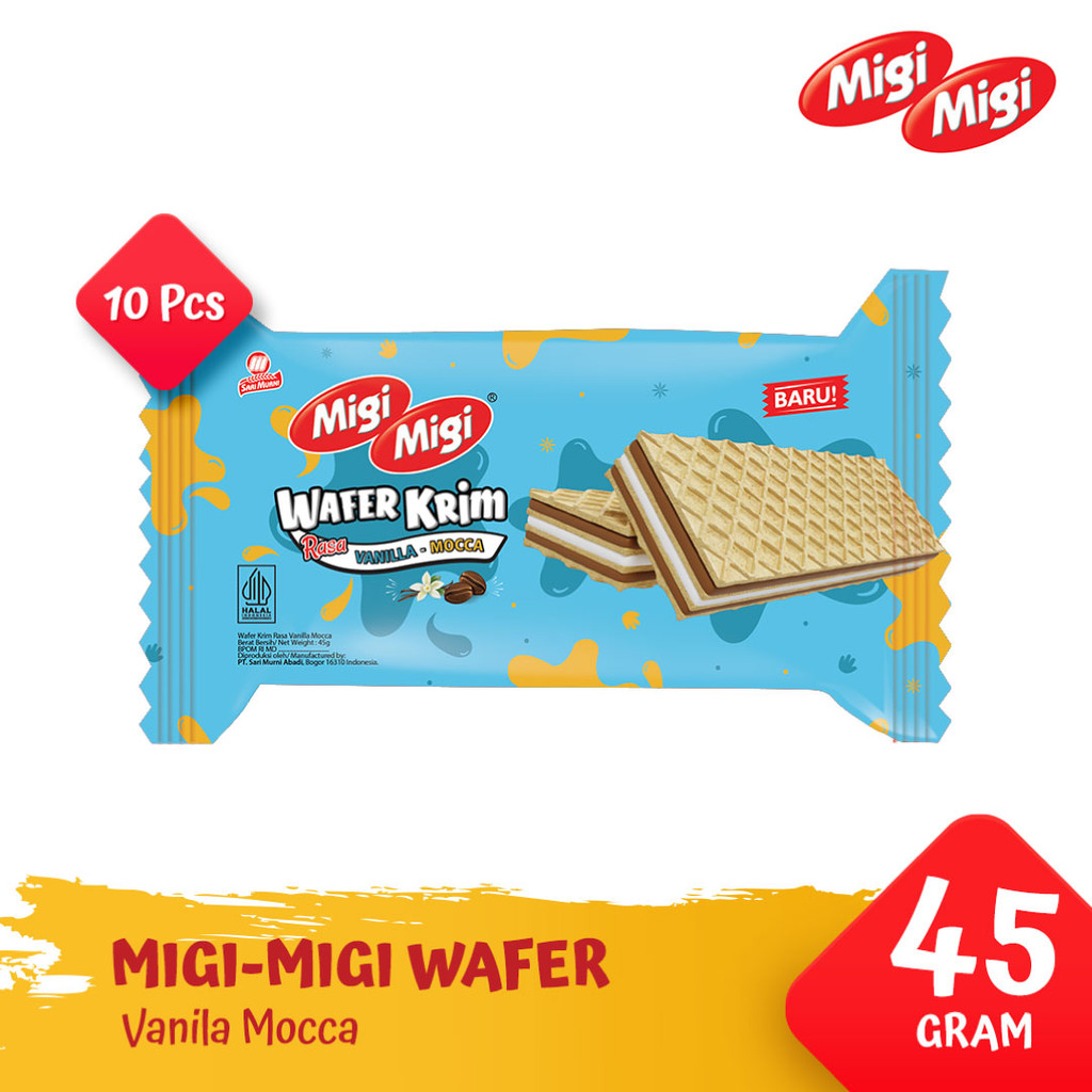 

Migi Migi Wafer Krim 45gr - Vanila Mocha [1 Pack @ 10 Pcs]