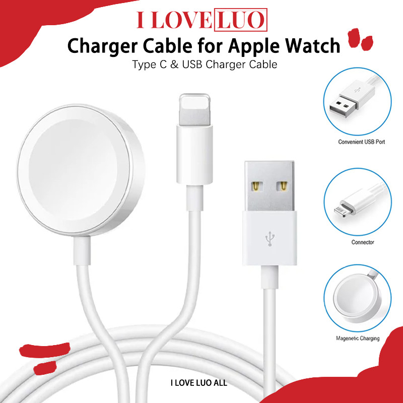 Charger Cable for Jam Tangan Smartwatch Iwatch Apple Watch /iPhone Ultra 3 2 49mm SE 3 2 Series 11 1