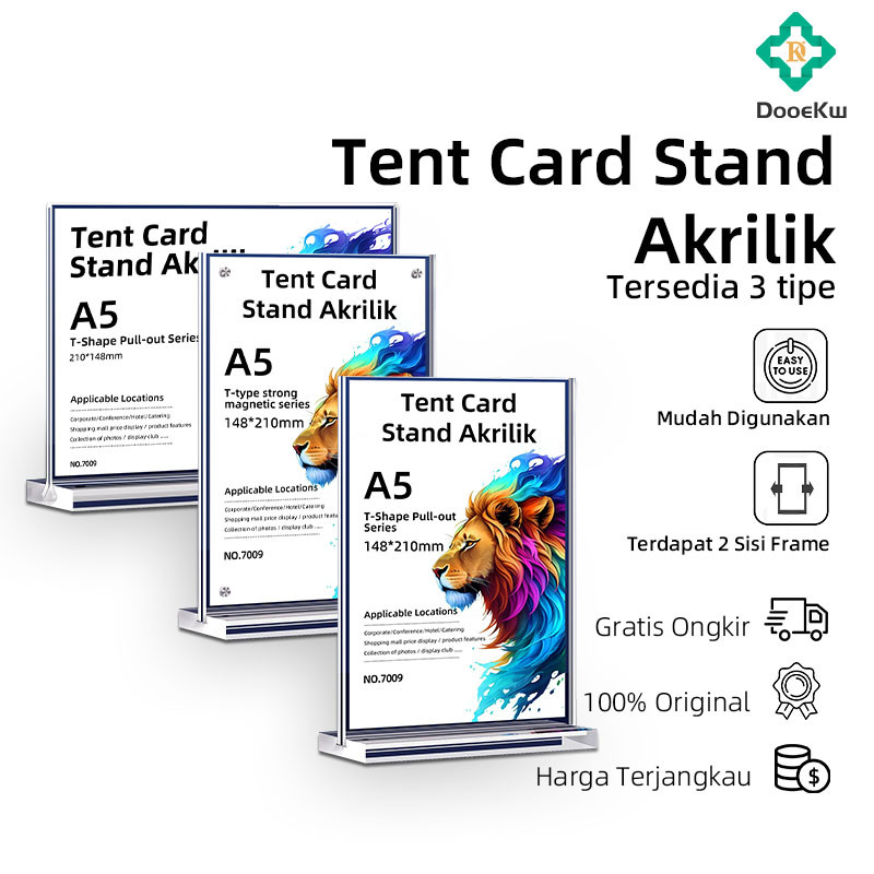 

(COD)Tempat Brosur A5 1.5mm Portrait 2 Sisi / Tent Holder / Tent Card Stand Akrilik