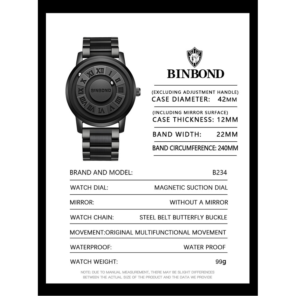TERLARIS BINBOND Jam Tangan Modis Jam Tangan Kuarsa Manik-manik Bergulir Magnetik Kreatif