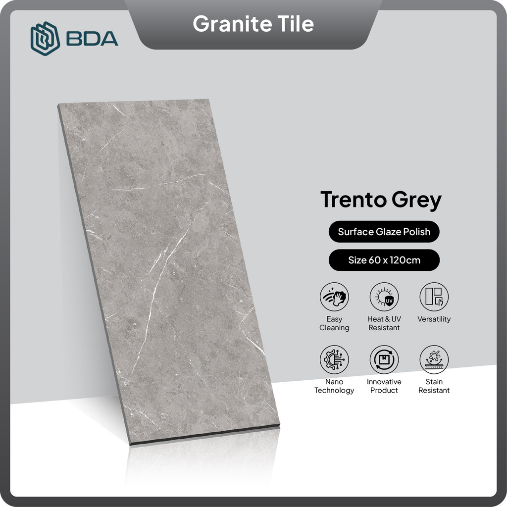 BDA Granite Tile Granit 60x120 Granit 120x60 Keramik Lantai Keramik Dinding Trento Grey