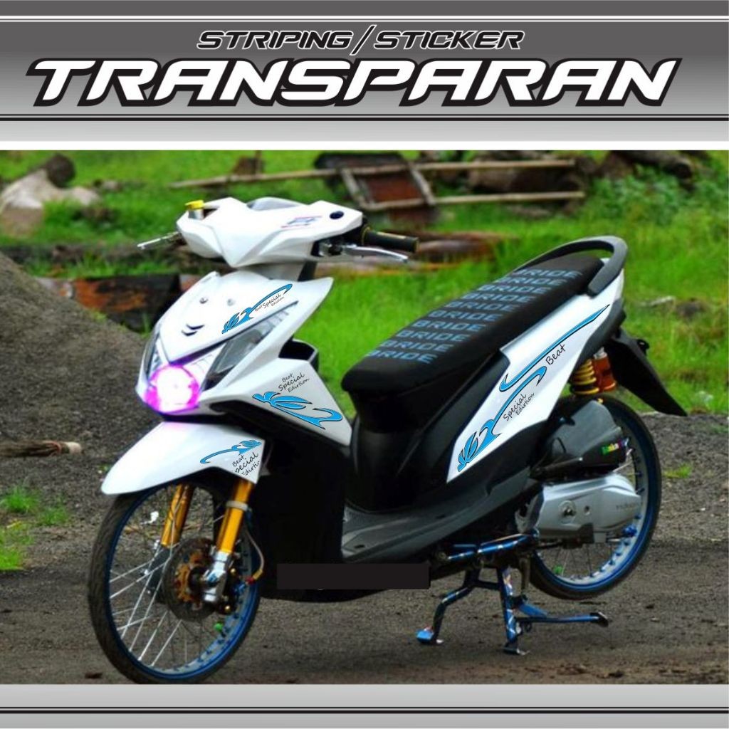 STIKER KEREN STRIPING BEAT FI STIKER TRANSPARAN MOTOR HONDA BEAT FI