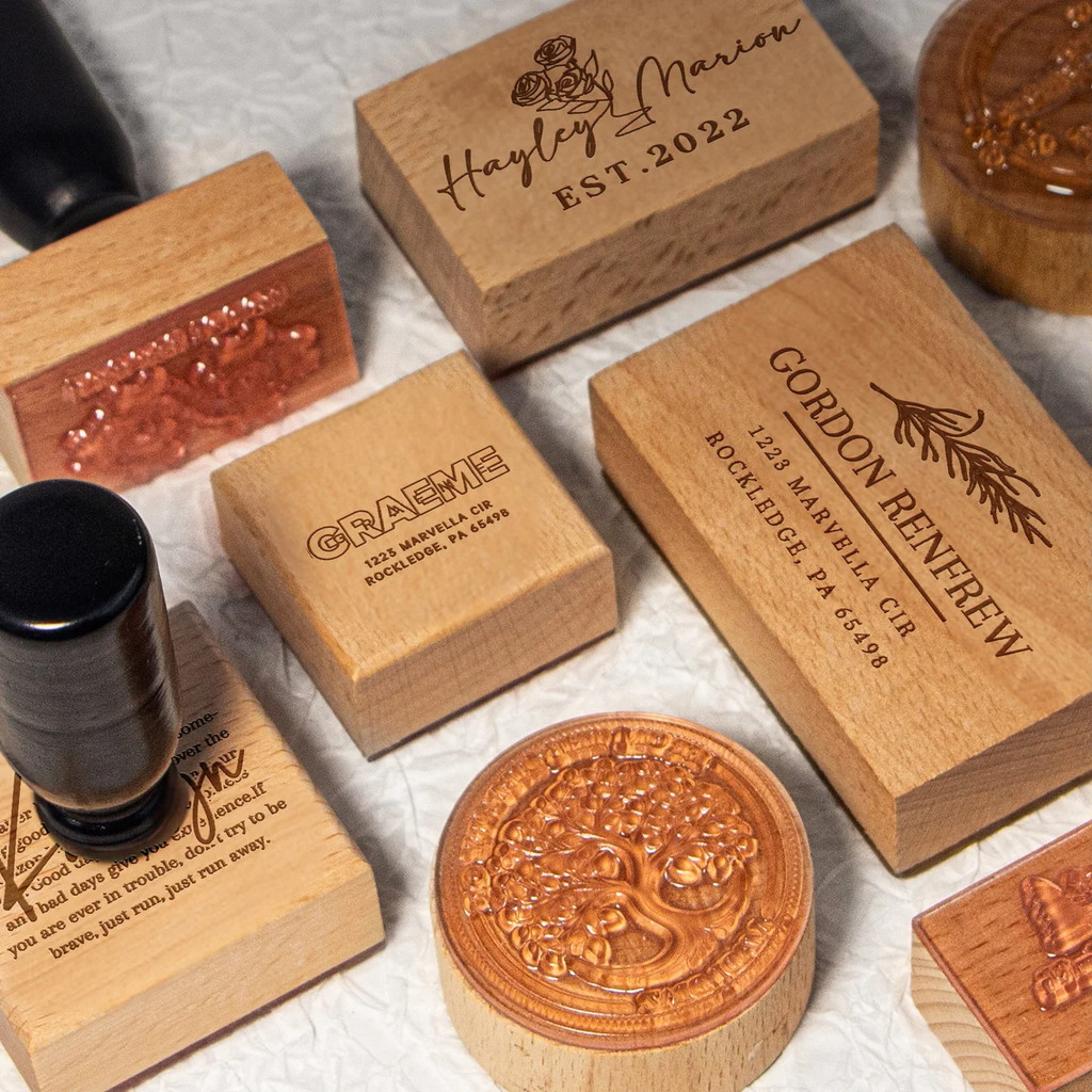 

Large Custom Stamp Rubber Wood Stamp Personalized Small Business Packaging Stamps Logo Branding Wedding Invitation Stamp