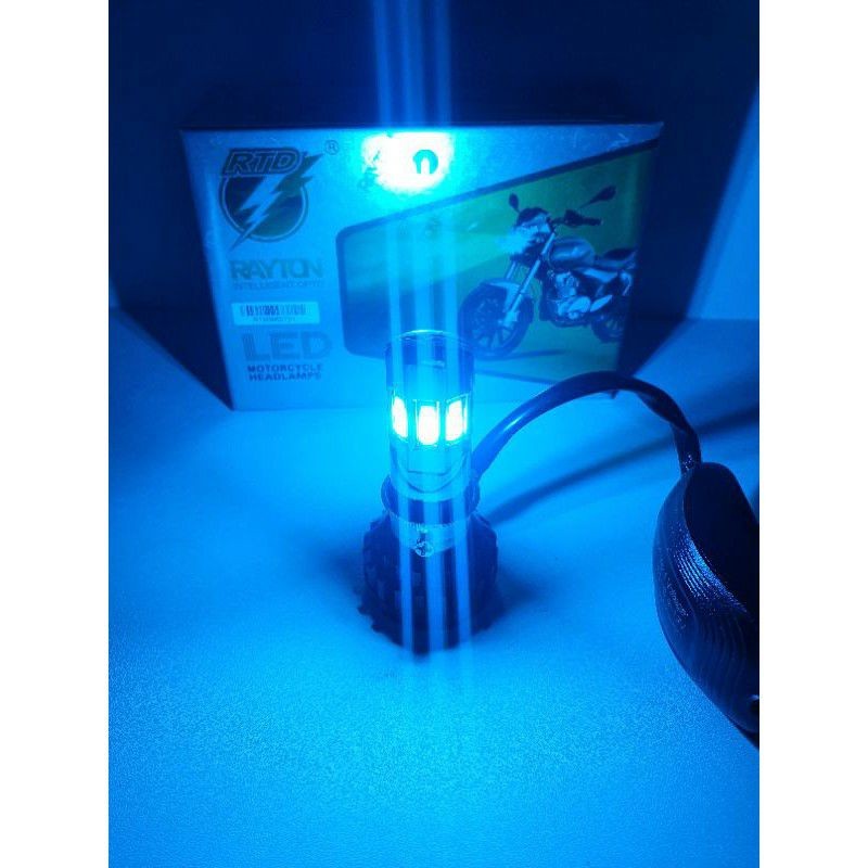 Lampu Led Motor Depan 6 Sisi 3 Sisi Nyala Ice Blue & White AC DC M02E M02D RTD