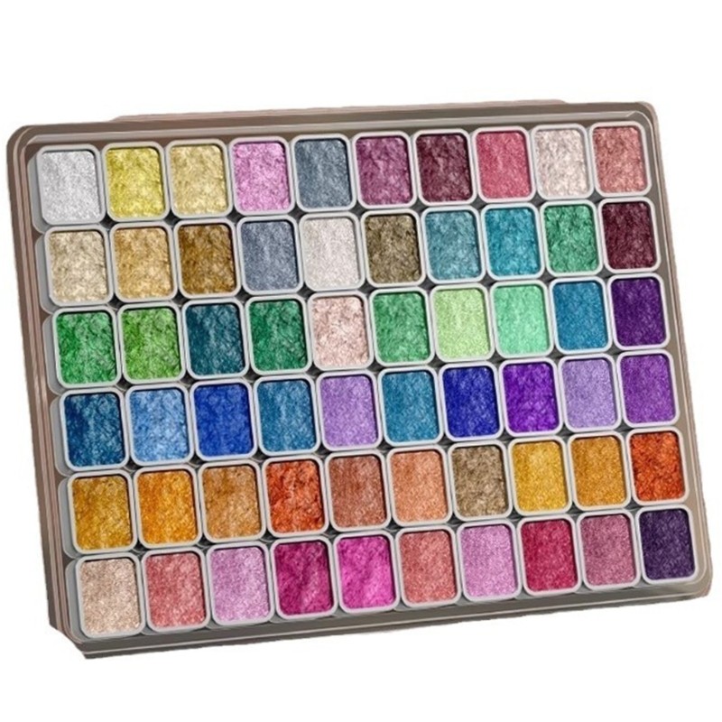 

60 Colors Pearlescent Pigment Watercolor Paint Set Painting Supplies for Artists