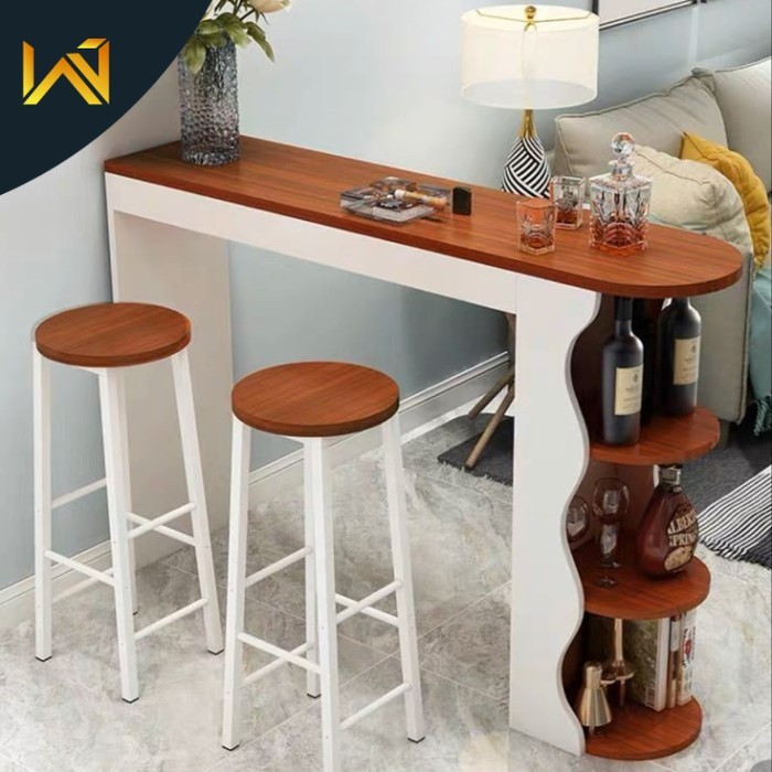 set meja mini bar kursi bar kayu jati modern minimalis terbaru