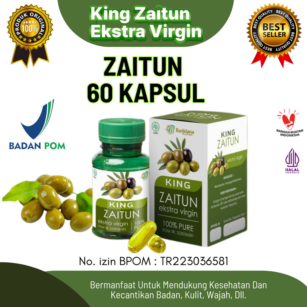 

King Zaitun Extra Virgin Olive Oil 100% Murni isi 60 kapsul