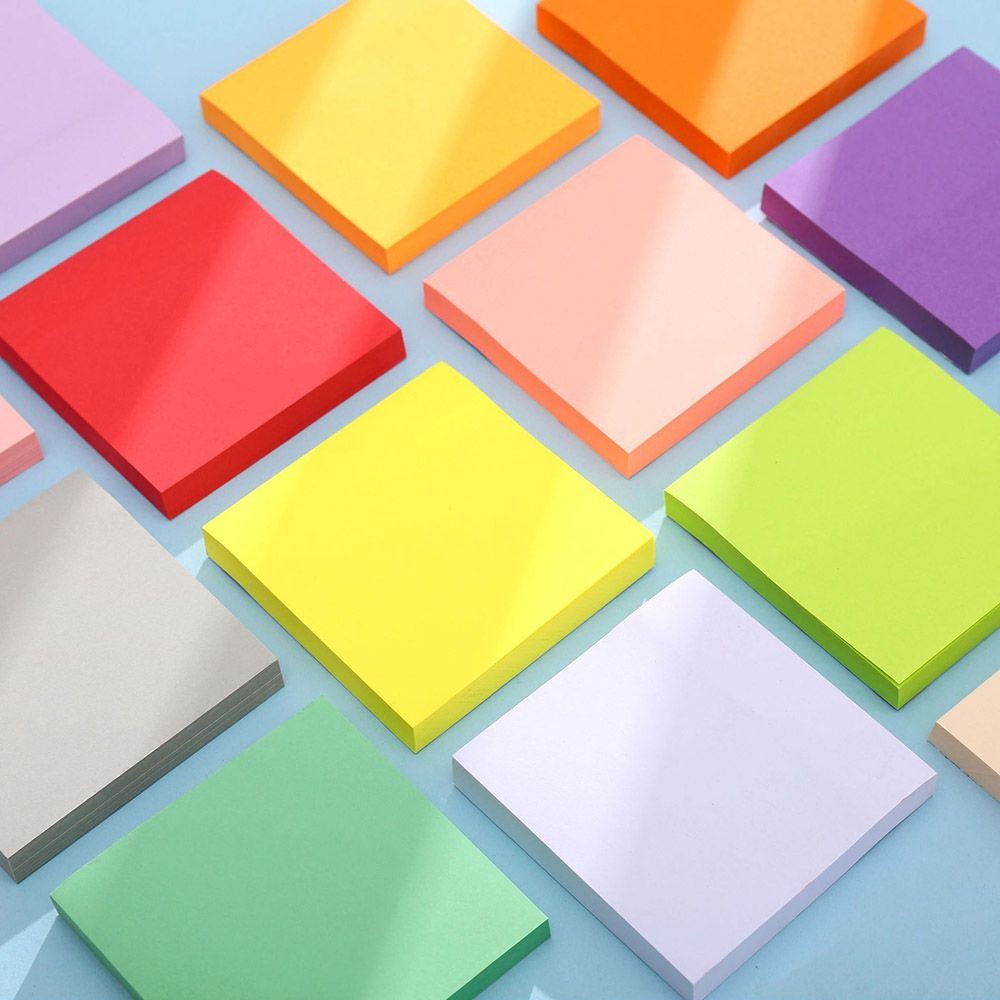 

100 Sheets Square Candy Color Sticky Note Self-adhesive Memo Pad Office Index Stickers Bookmark DIY Handbook Decor School Supply