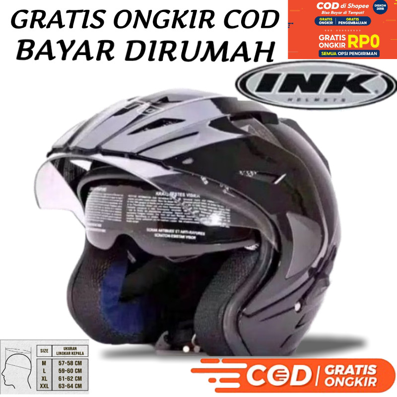 HELM INK DOUBLE VISOR jp8 Helm double visor T1 free ongkir
