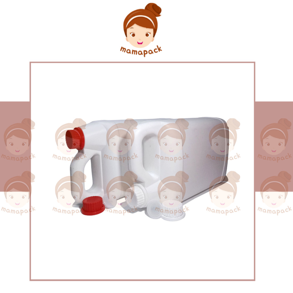 Jerigen 5 Liter Segel SN HDPE Putih Dof – Pilihan Tutup Putih atau Merah (1 Set)