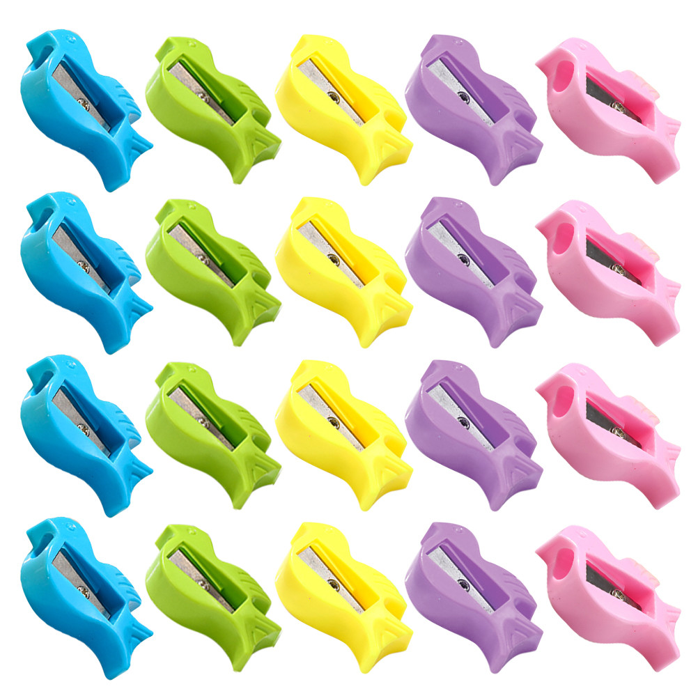 

50 Pcs Cartoon Dove Shape Plastic Pencil Sharpener Single Hole Manual School Supplies Cute Lasting Smooth