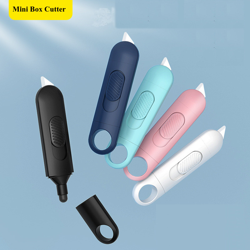 

Mini Ceramic Box Cutter,Box Opener ,Blade Locks Into Position, Portable Small Utility Knife Ceramic Blades with Keychain Hole,