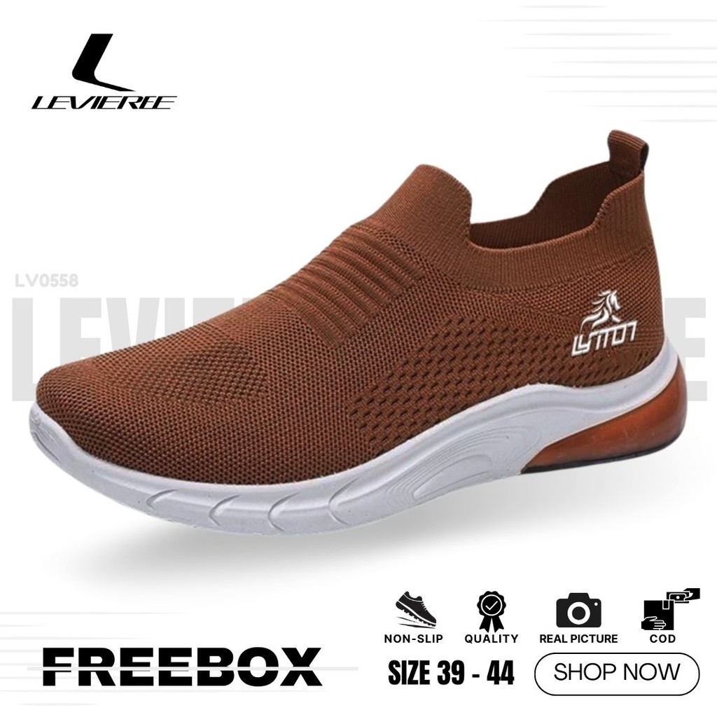 LVR Jungwon FREE Sepatu Rajut Pria Tanpa Tali Slip On Nyaman Kasual LV0558 BOX Sepatu Rajut Pria Sep